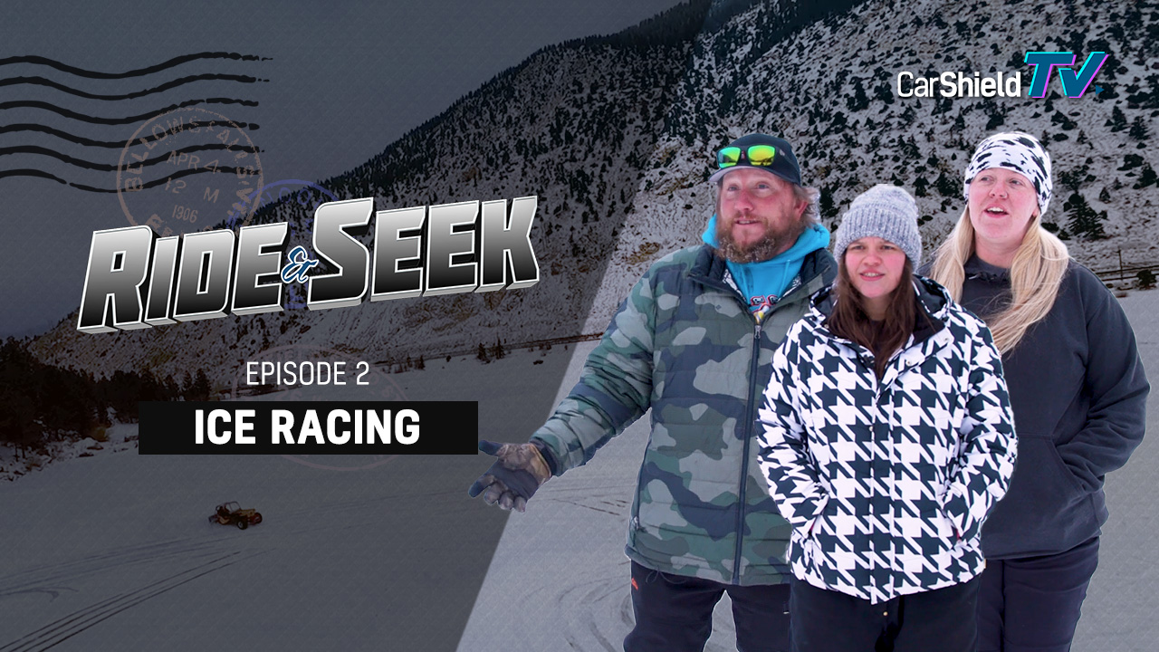 CarShield TV two women and man and ice racing